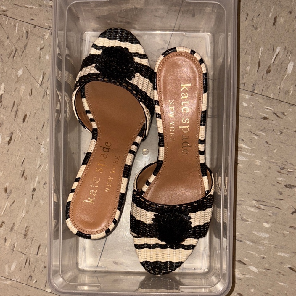 Kate Spade Black and Cream Espadrilles